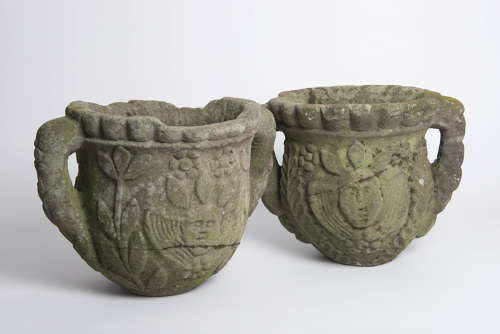 STONE GARDEN URNS 18TH CENTURY