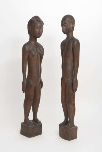 Pair large Lobi figures