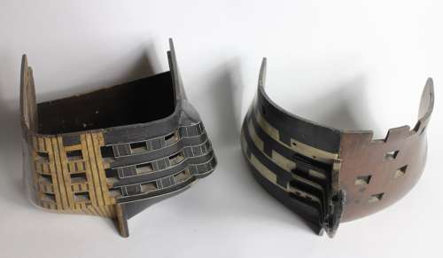 Two half models of a Navy ship